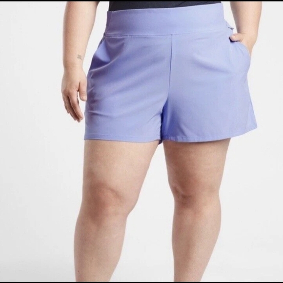 Athleta Brooklyn Shorts Women 3X Periwinkle Blue Lightweight Quick-Dry - Picture 7 of 7